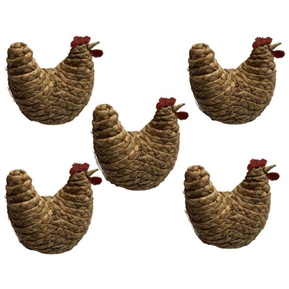 Target Bullseye Braided Straw Hen Figurine 2023 Farmhouse Easter Décor 5Pk - Picture 1 of 5